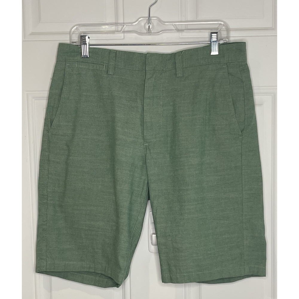 J Crew Men's 31 Club Shorts 10.5" Sage Green Flat Front 100% Cotton
